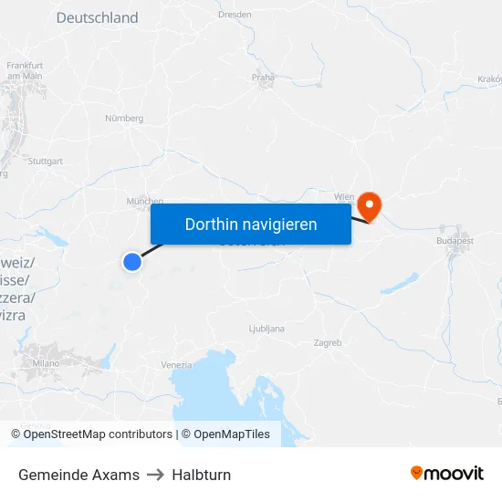 Gemeinde Axams to Halbturn map