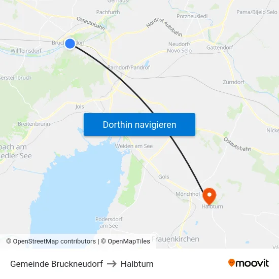 Gemeinde Bruckneudorf to Halbturn map