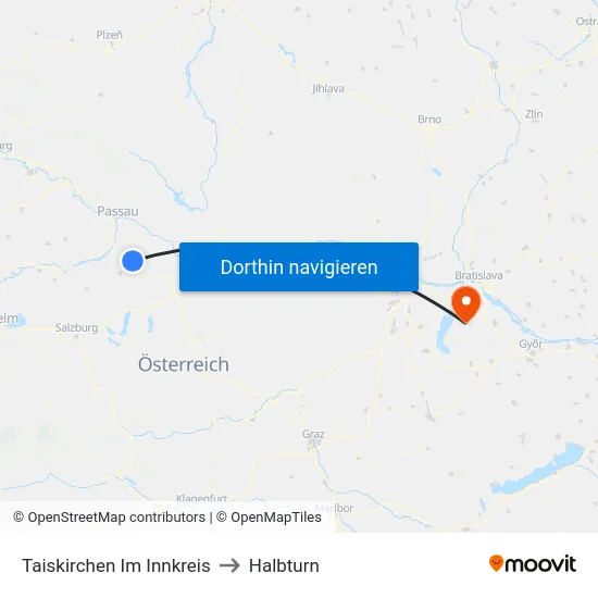 Taiskirchen Im Innkreis to Halbturn map