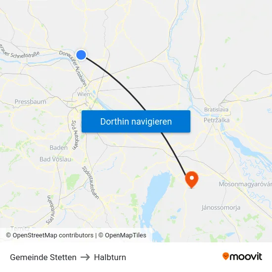 Gemeinde Stetten to Halbturn map