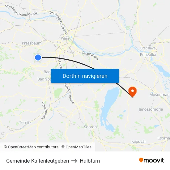 Gemeinde Kaltenleutgeben to Halbturn map