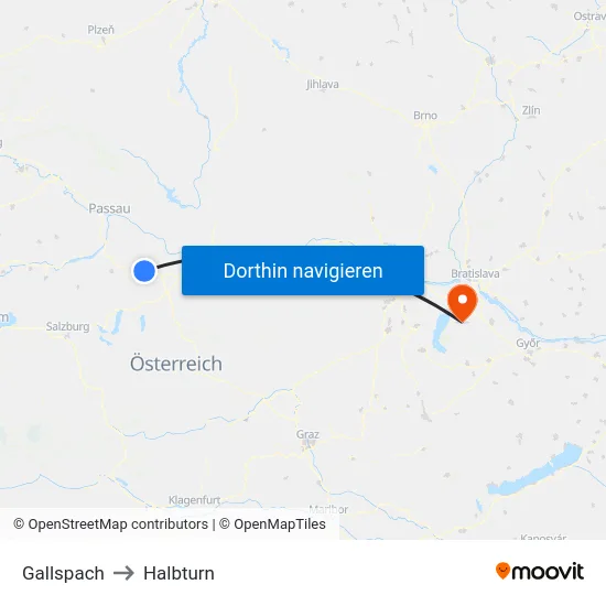 Gallspach to Halbturn map