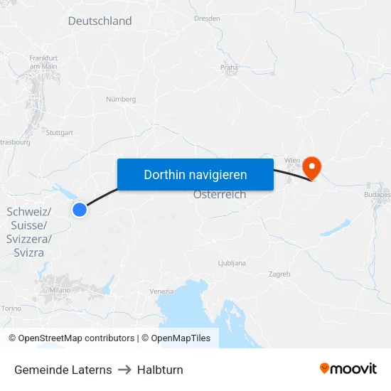 Gemeinde Laterns to Halbturn map