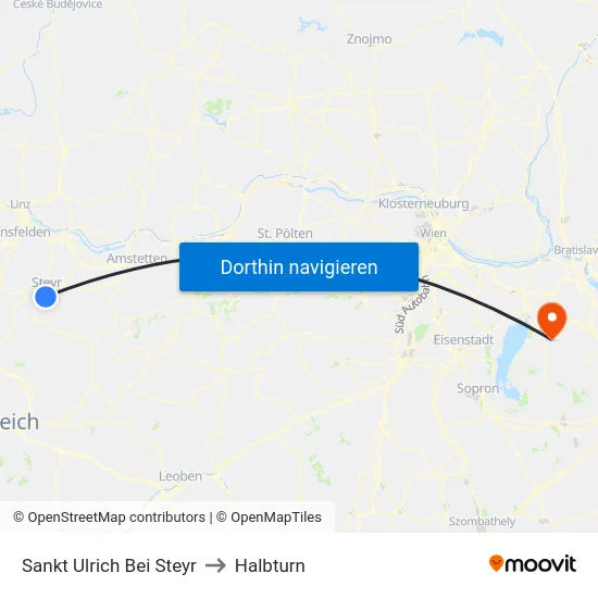 Sankt Ulrich Bei Steyr to Halbturn map