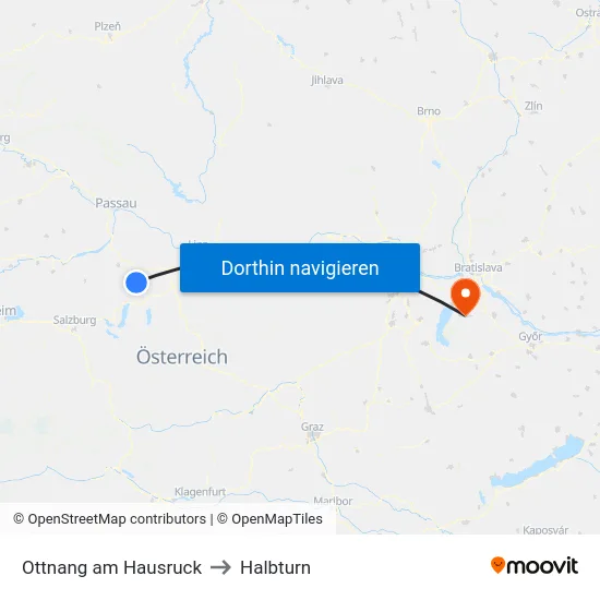Ottnang am Hausruck to Halbturn map
