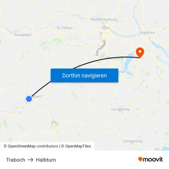 Traboch to Halbturn map