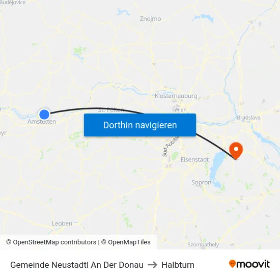 Gemeinde Neustadtl An Der Donau to Halbturn map