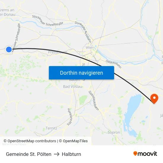 Gemeinde St. Pölten to Halbturn map