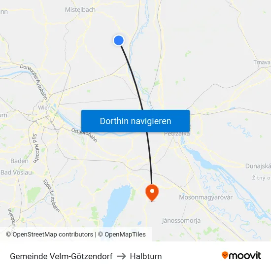 Gemeinde Velm-Götzendorf to Halbturn map