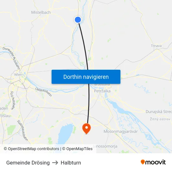 Gemeinde Drösing to Halbturn map