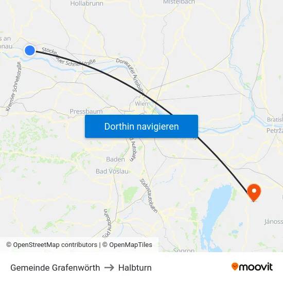 Gemeinde Grafenwörth to Halbturn map