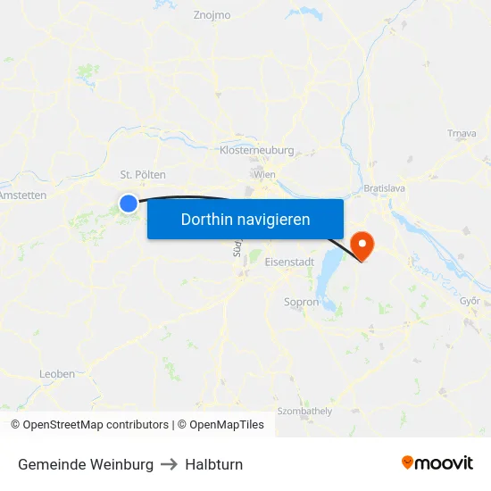 Gemeinde Weinburg to Halbturn map