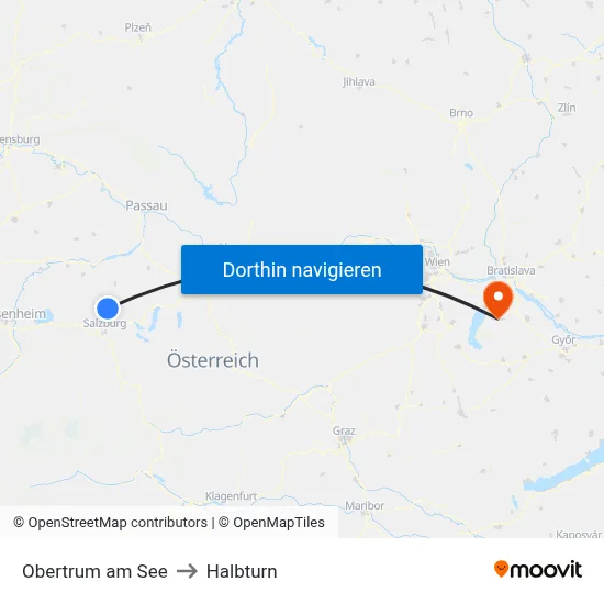 Obertrum am See to Halbturn map
