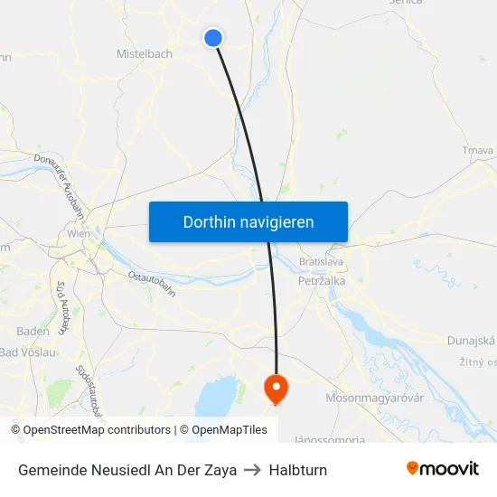 Gemeinde Neusiedl An Der Zaya to Halbturn map