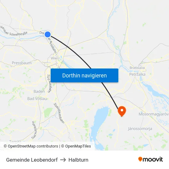 Gemeinde Leobendorf to Halbturn map