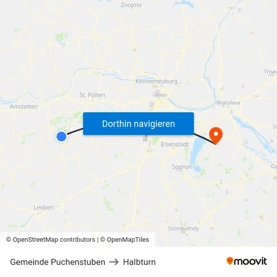 Gemeinde Puchenstuben to Halbturn map