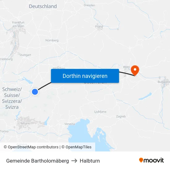 Gemeinde Bartholomäberg to Halbturn map