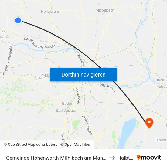 Gemeinde Hohenwarth-Mühlbach am Manhartsberg to Halbturn map