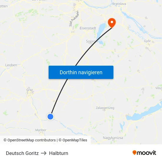 Deutsch Goritz to Halbturn map