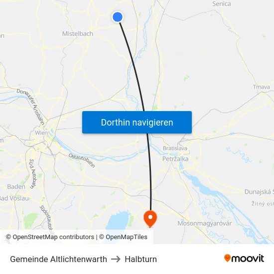 Gemeinde Altlichtenwarth to Halbturn map