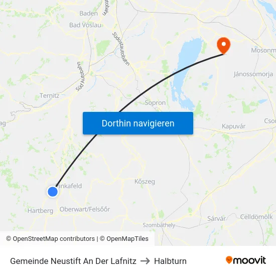 Gemeinde Neustift An Der Lafnitz to Halbturn map