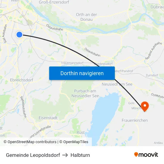 Gemeinde Leopoldsdorf to Halbturn map