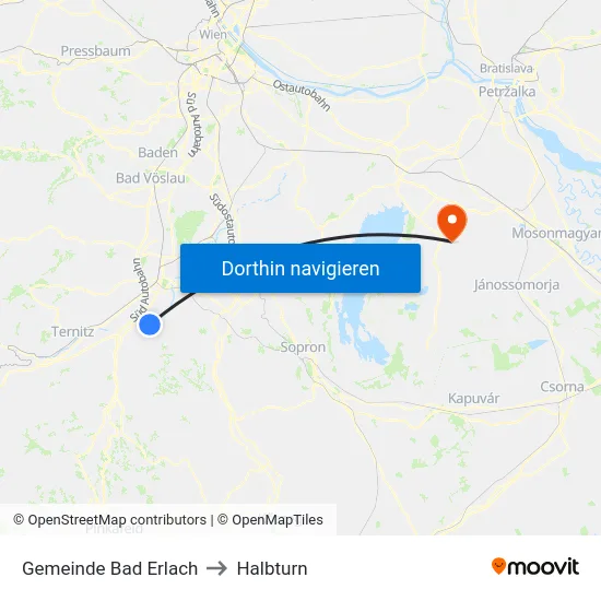 Gemeinde Bad Erlach to Halbturn map