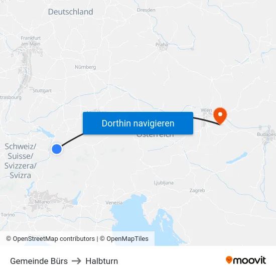 Gemeinde Bürs to Halbturn map