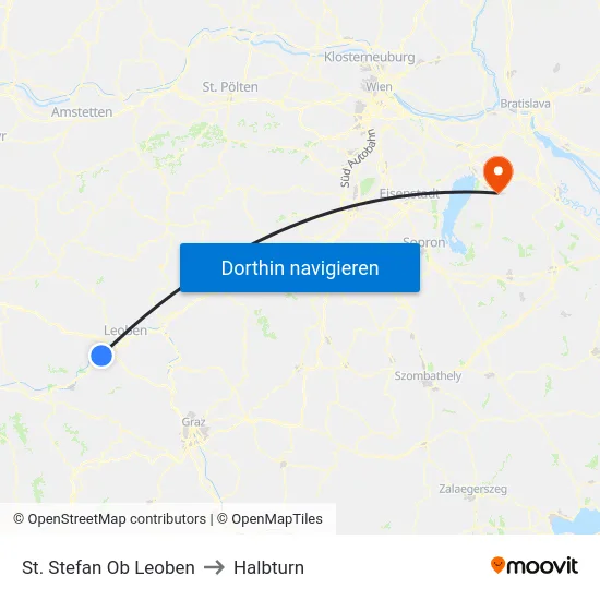 St. Stefan Ob Leoben to Halbturn map
