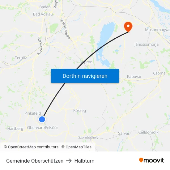 Gemeinde Oberschützen to Halbturn map