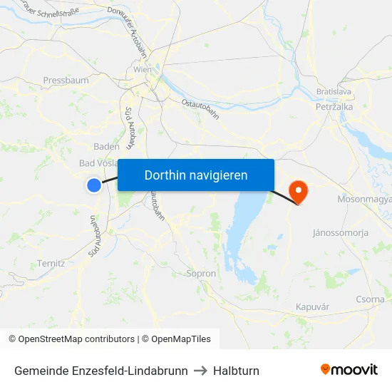 Gemeinde Enzesfeld-Lindabrunn to Halbturn map