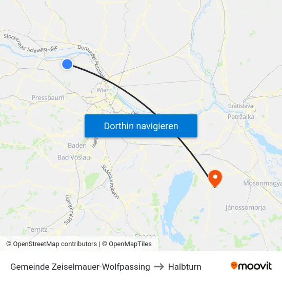 Gemeinde Zeiselmauer-Wolfpassing to Halbturn map