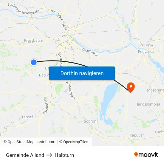 Gemeinde Alland to Halbturn map
