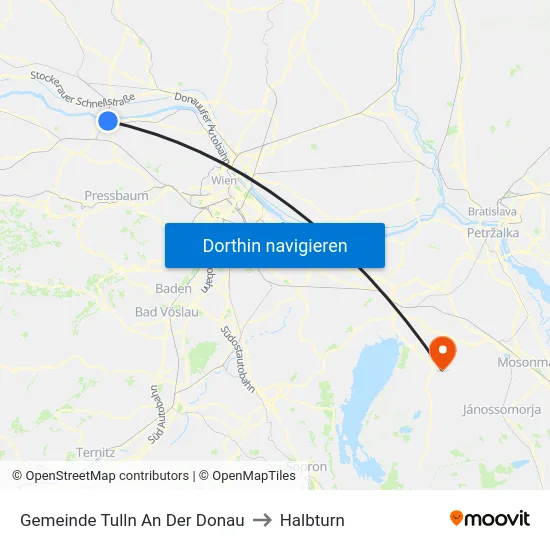 Gemeinde Tulln An Der Donau to Halbturn map