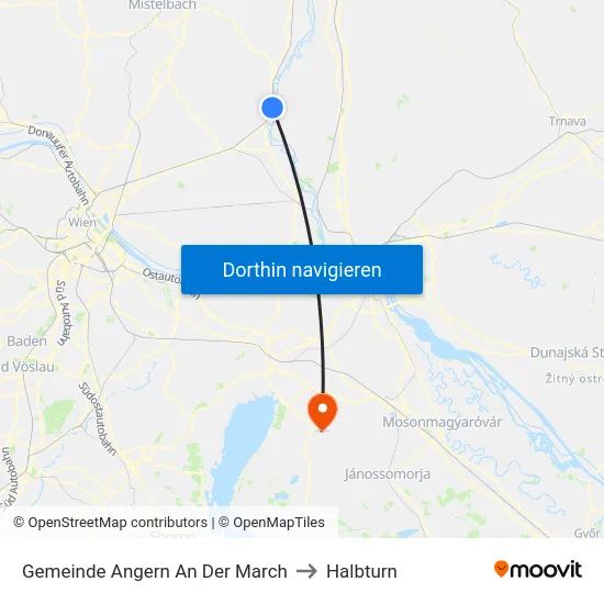 Gemeinde Angern An Der March to Halbturn map