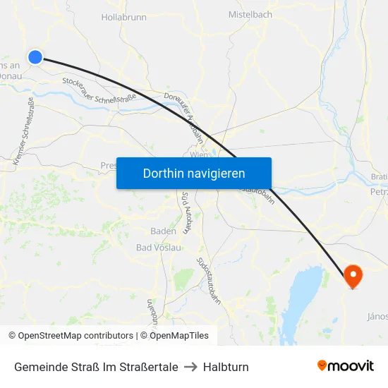 Gemeinde Straß Im Straßertale to Halbturn map