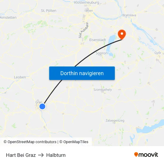 Hart Bei Graz to Halbturn map