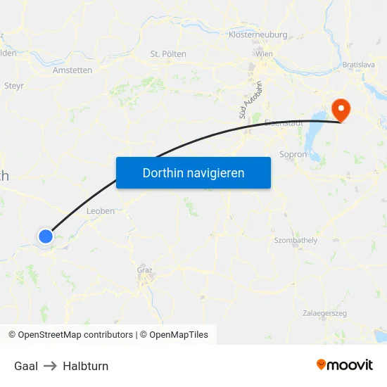 Gaal to Halbturn map