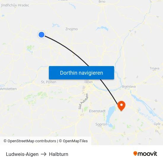 Ludweis-Aigen to Halbturn map