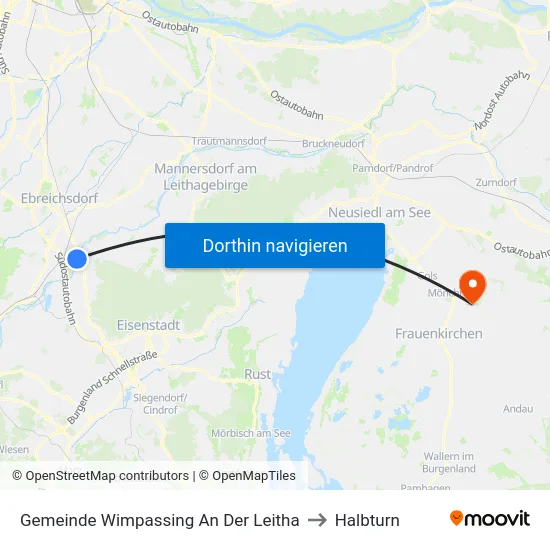 Gemeinde Wimpassing An Der Leitha to Halbturn map