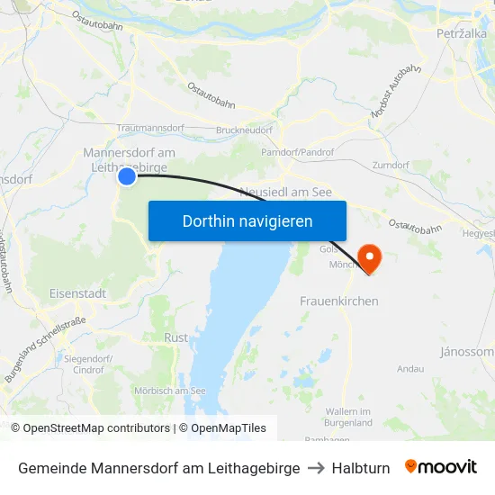 Gemeinde Mannersdorf am Leithagebirge to Halbturn map