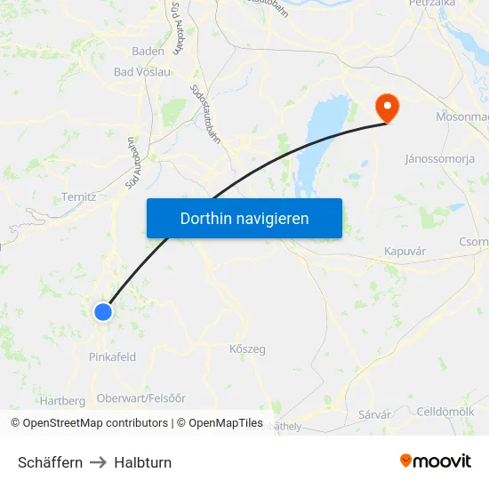 Schäffern to Halbturn map