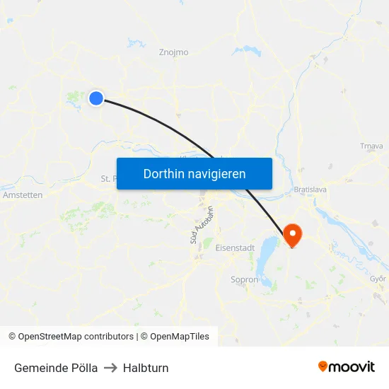 Gemeinde Pölla to Halbturn map