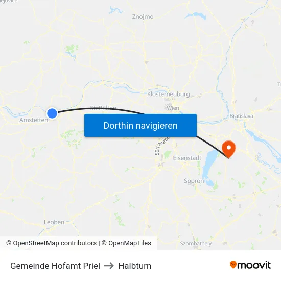 Gemeinde Hofamt Priel to Halbturn map