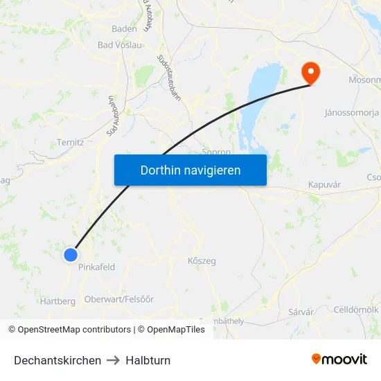 Dechantskirchen to Halbturn map