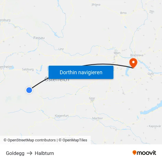 Goldegg to Halbturn map