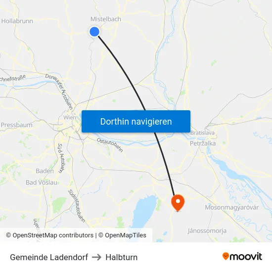 Gemeinde Ladendorf to Halbturn map