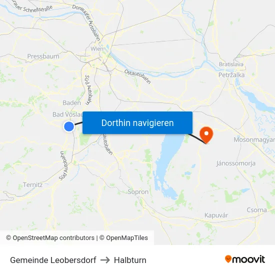 Gemeinde Leobersdorf to Halbturn map