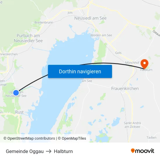 Gemeinde Oggau to Halbturn map