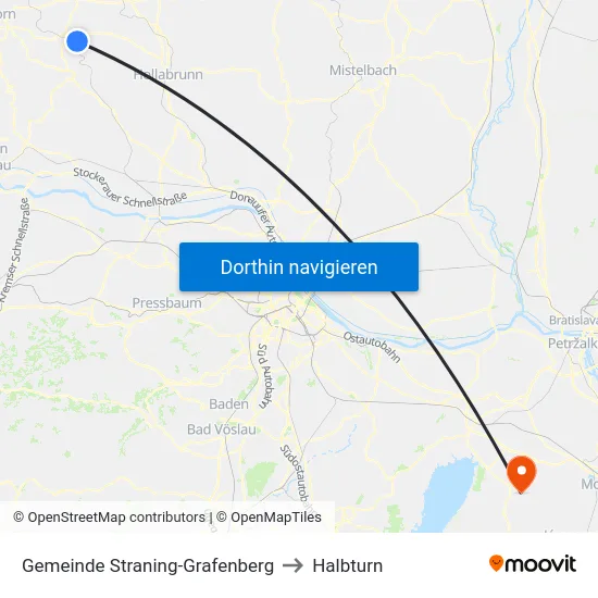 Gemeinde Straning-Grafenberg to Halbturn map